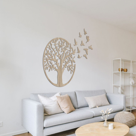 Dřevěný nástěnný obraz Strom života: Rustikální bytový dekorační panel Dřevěný nástěnný obraz Strom života: Rustikální bytový dekorační panel