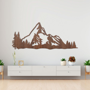 Vyřezávaná dřevěná dekorace horská příroda - MONTANA 2