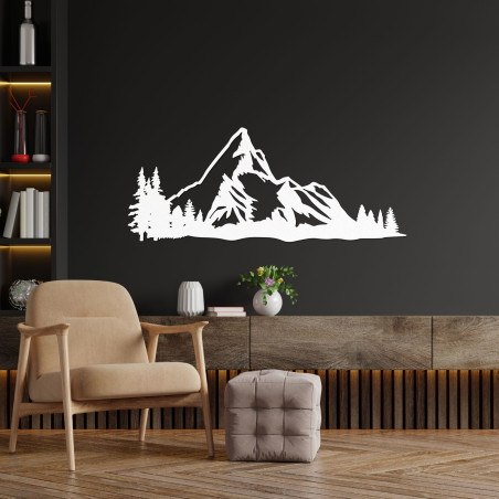 Vyřezávaná dřevěná dekorace horská příroda - MONTANA