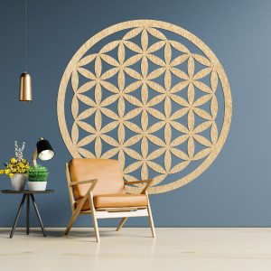 Dřevěná nástěnná dekorace mandala květ života - VITAE