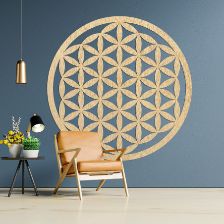 Dřevěná nástěnná dekorace mandala květ života - VITAE