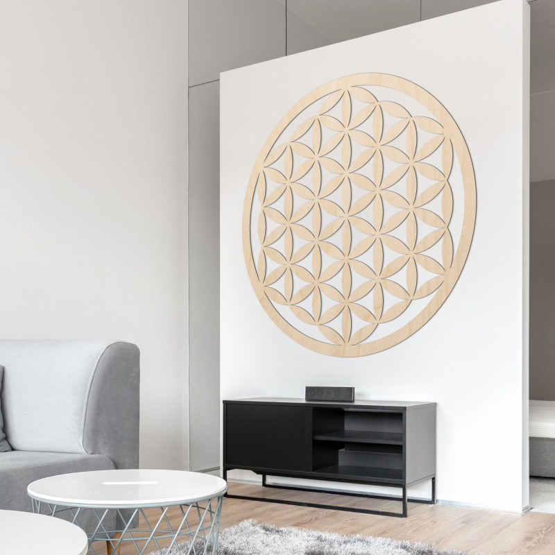 Dřevěná nástěnná dekorace mandala květ života - VITAE