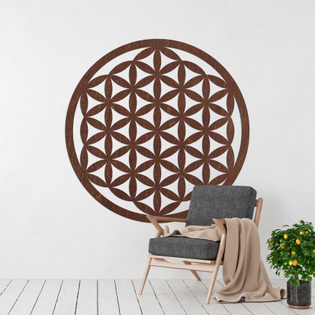 Dřevěná nástěnná dekorace mandala květ života - VITAE