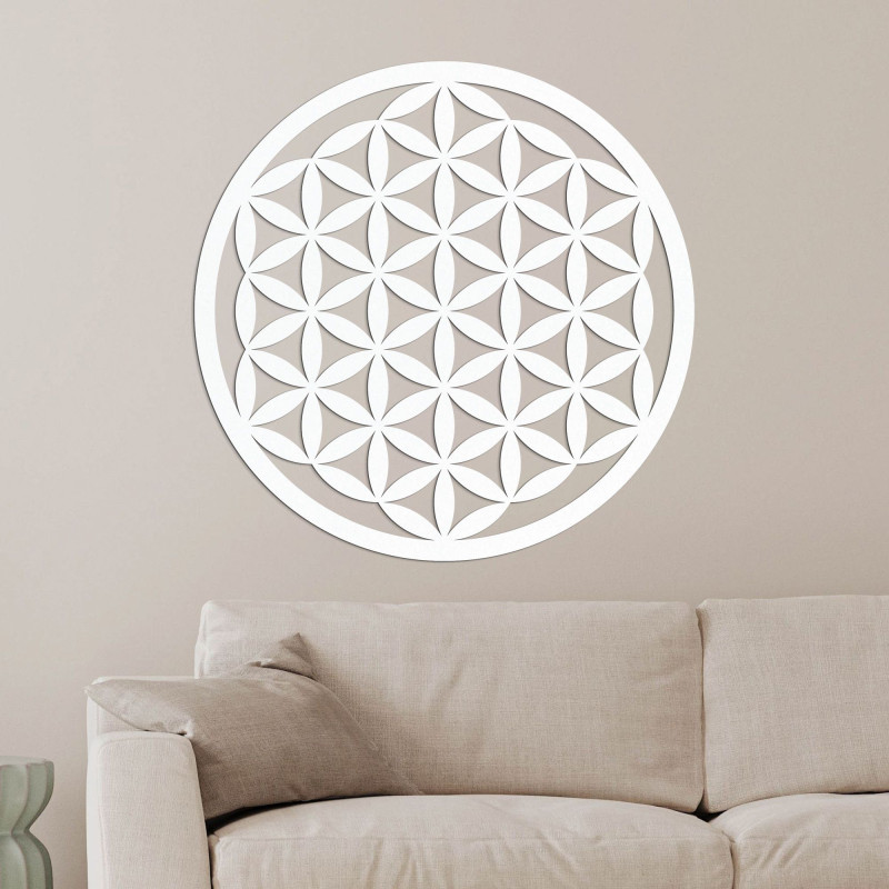 Dřevěná nástěnná dekorace mandala květ života - VITAE