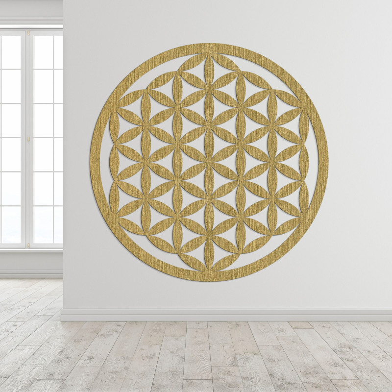 Dřevěná nástěnná dekorace mandala květ života - VITAE