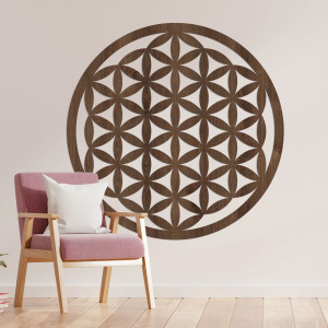 Elegantní vyřezávaná dřevěná mandala na zeď - FLORUM