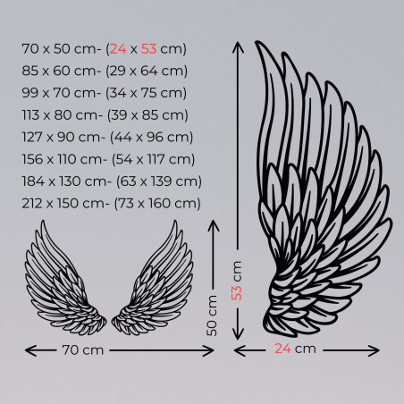 Dřevěná nástěnná dekorace andělská křídla - ANGELIC