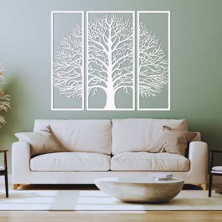 Třídílná dřevěná dekorace na zeď exkluzivní strom života - DIVISA