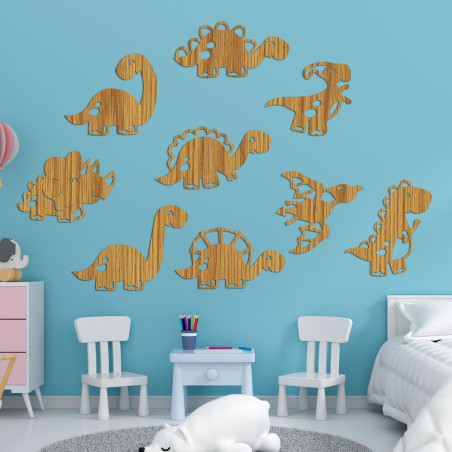 Dřevěný obraz do dětského pokoje dinosauři - TERESEK