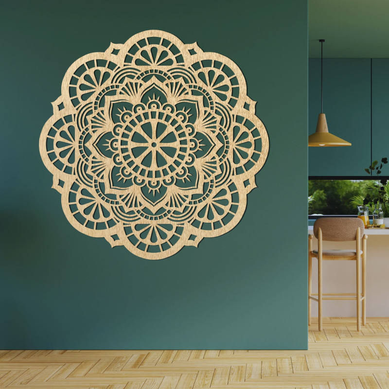 Dřevěná nástěnná dekorace mandala light - LUMINA