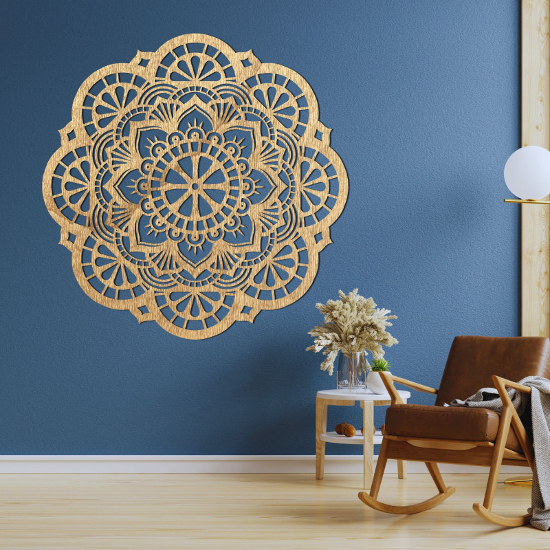 Dřevěná nástěnná dekorace mandala light - LUMINA