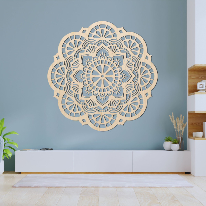 Dřevěná nástěnná dekorace mandala light - LUMINA