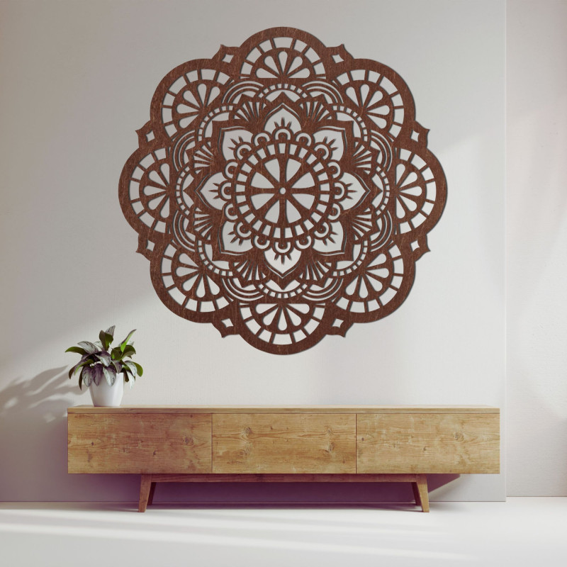 Dřevěná nástěnná dekorace mandala light - LUMINA