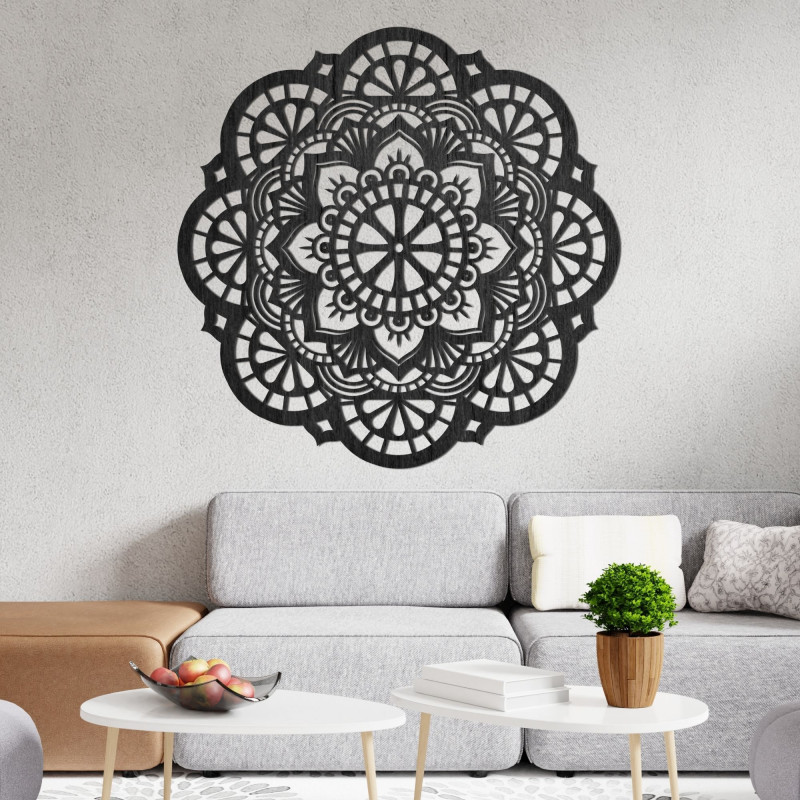 Dřevěná nástěnná dekorace mandala light - LUMINA