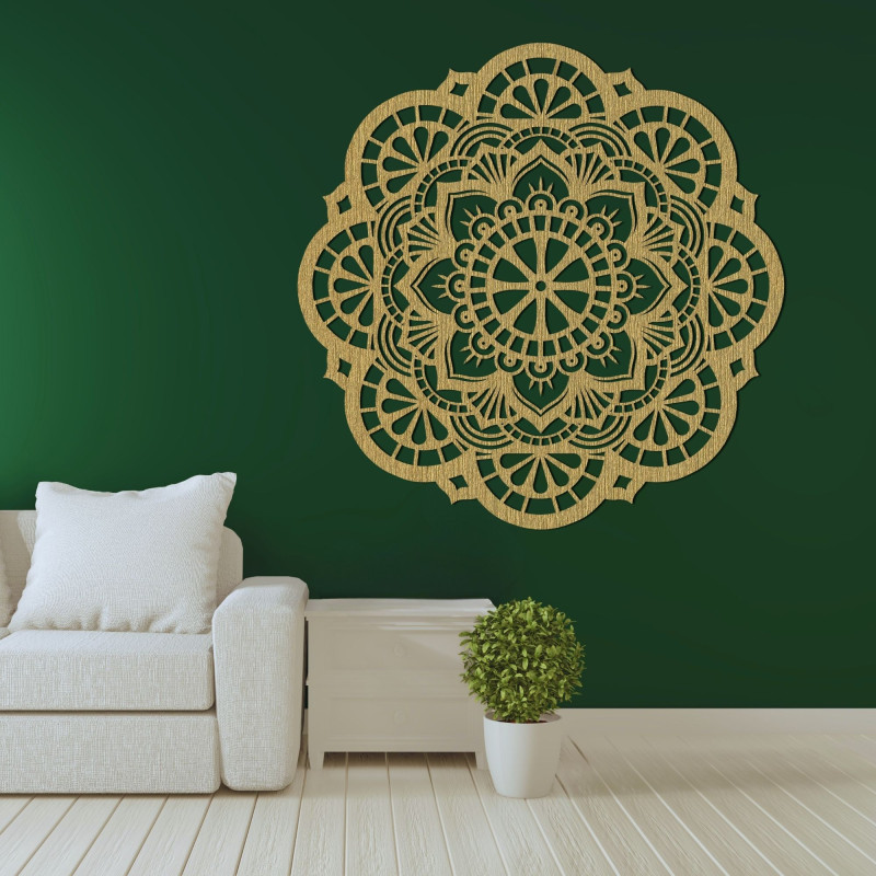 Dřevěná nástěnná dekorace mandala light - LUMINA