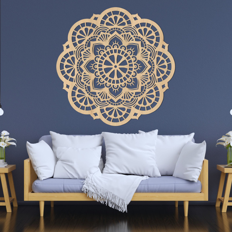 Nástěnný dřevěný obraz mandala světlo života - LUMEN