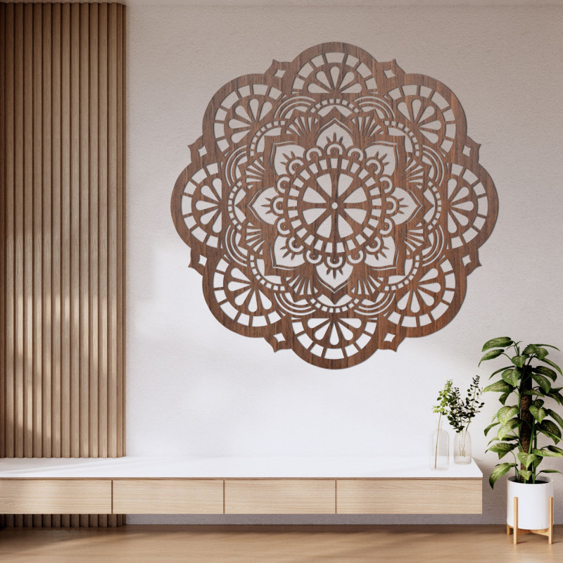Nástěnný dřevěný obraz mandala světlo života - LUMEN