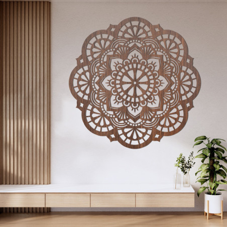 Nástěnný dřevěný obraz mandala světlo života - LUMEN
