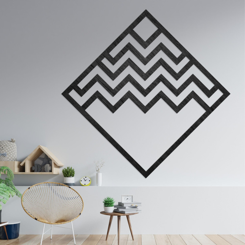 Dřevěná geometrická dekorace čtverec - FORNET