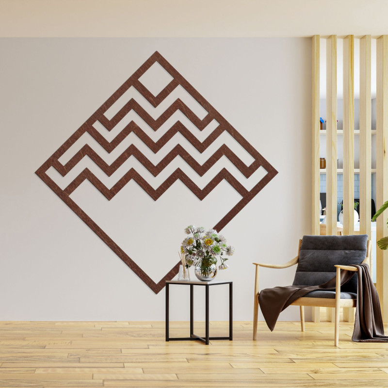 Dřevěná geometrická dekorace čtverec - FORNET