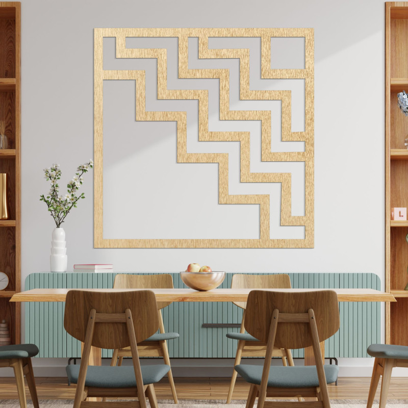Dřevěná geometrická dekorace čtverec - FORNET