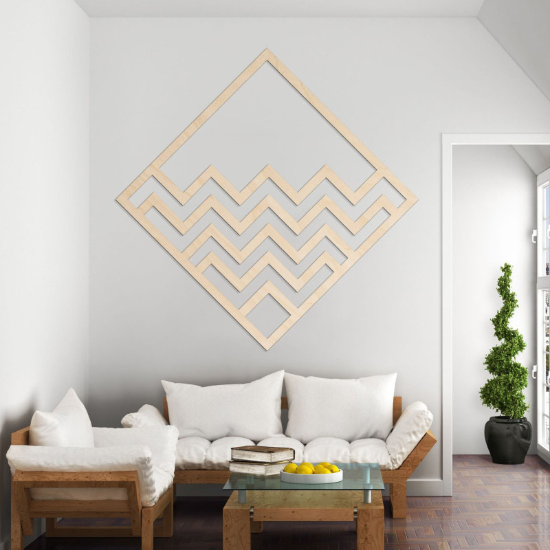 Dřevěná geometrická dekorace čtverec - FORNET