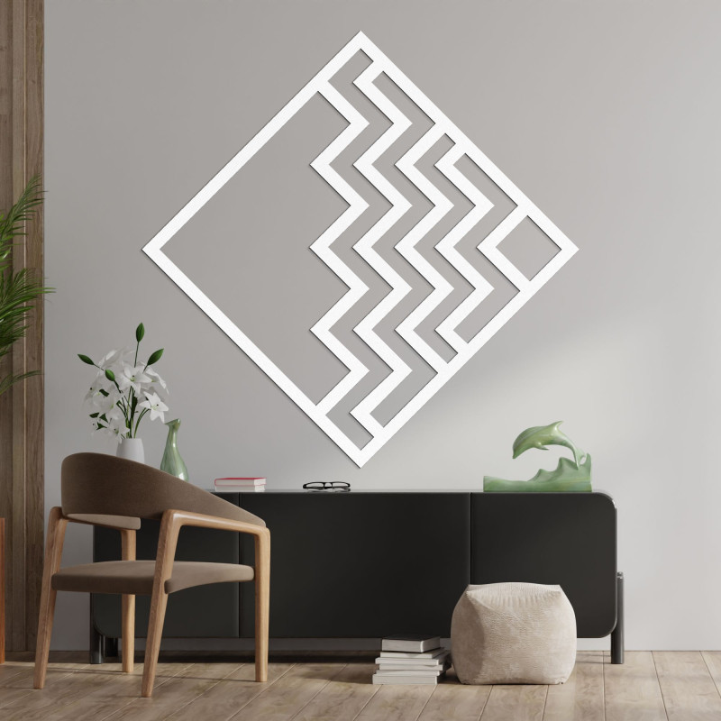 Dřevěná geometrická dekorace čtverec - FORNET