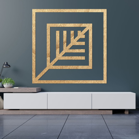 Dřevěná dekorace čtvercový list - ATALY