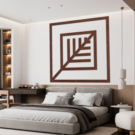 Dřevěná dekorace čtvercový list - ATALY