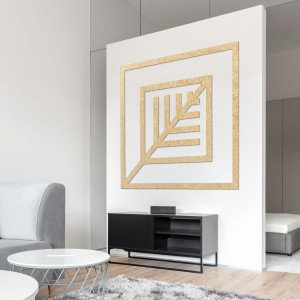 Dřevěná dekorace čtvercový list - ATALY 2