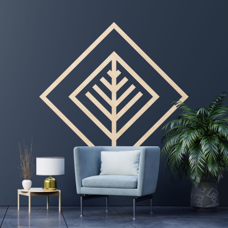 Dřevěná dekorace čtvercový list - ATALY