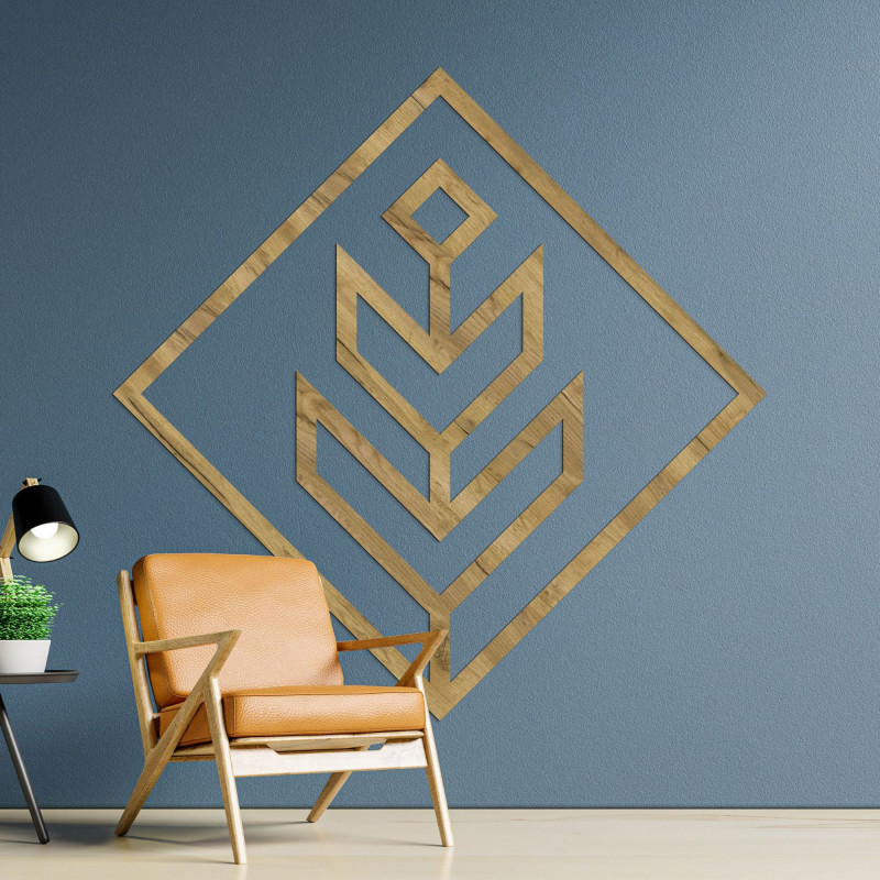 Geometrická dekorace na zeď čtvercová - SKAUKA