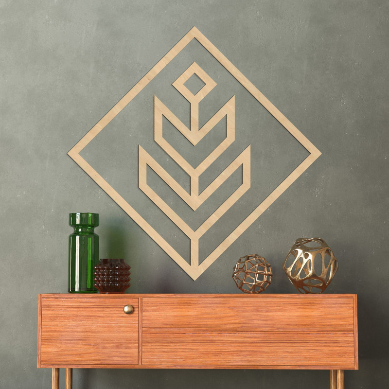 Geometrická dekorace na zeď čtvercová - SKAUKA