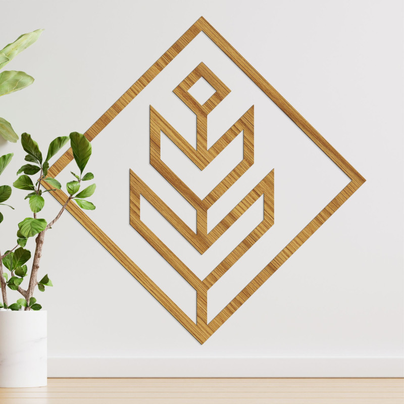 Geometrická dekorace na zeď čtvercová - SKAUKA