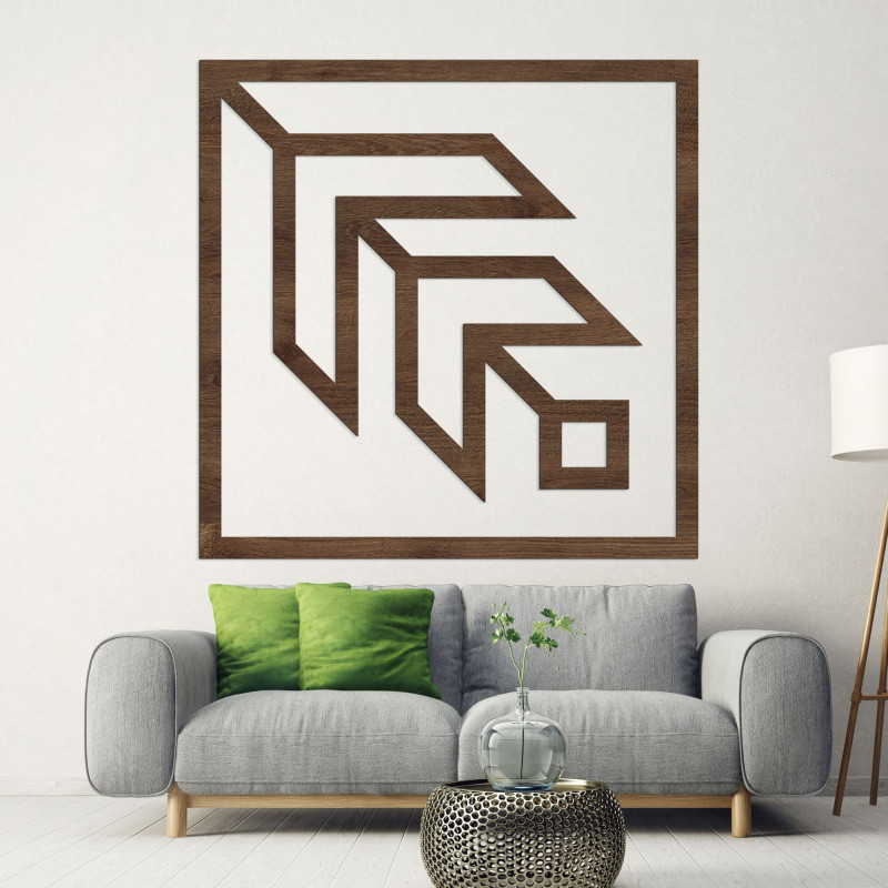 Geometrická dekorace na zeď čtvercová - SKAUKA
