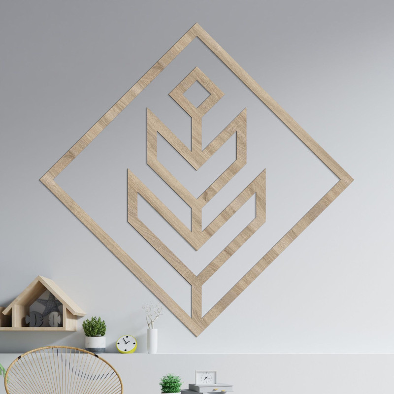 Geometrická dekorace na zeď čtvercová - SKAUKA