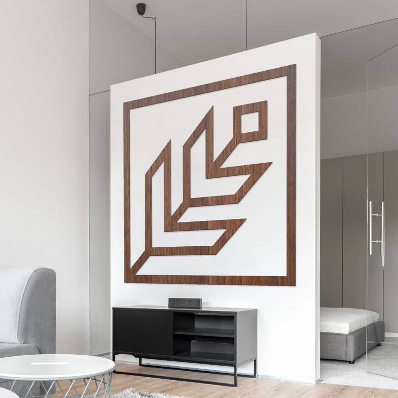 Geometrická dekorace na zeď čtvercová - SKAUKA
