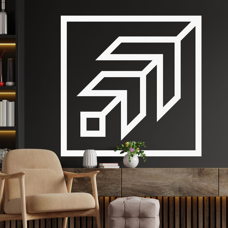 Geometrická dekorace na zeď čtvercová - SKAUKA