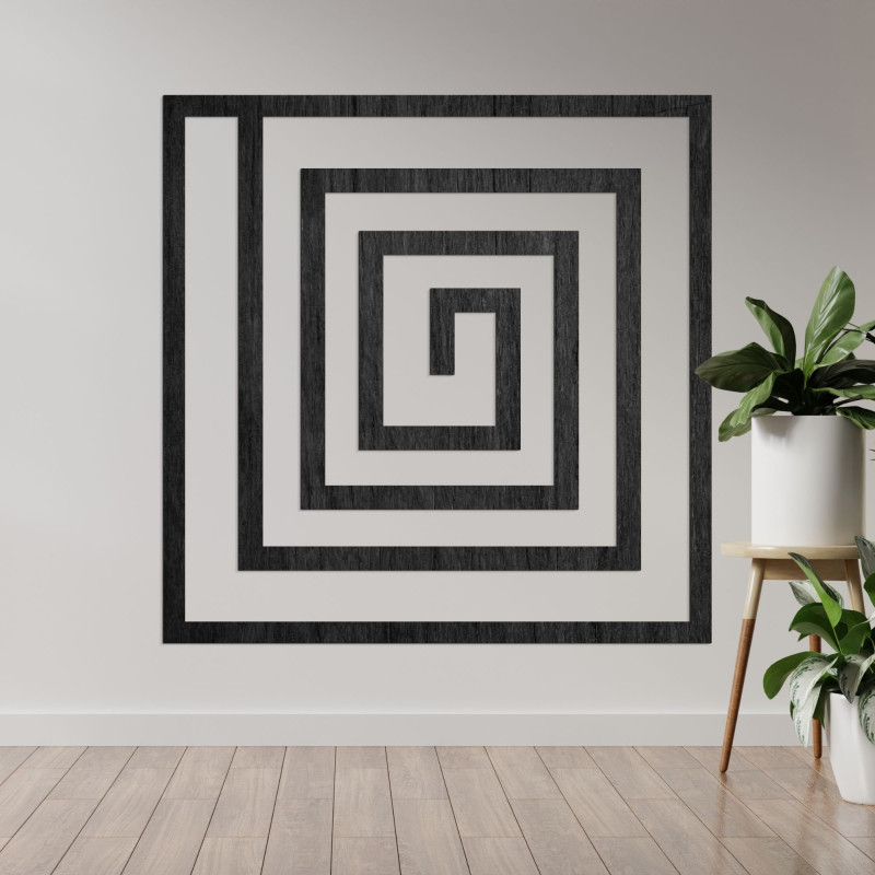 Dřevěná dekorace spirála - SQUARIL