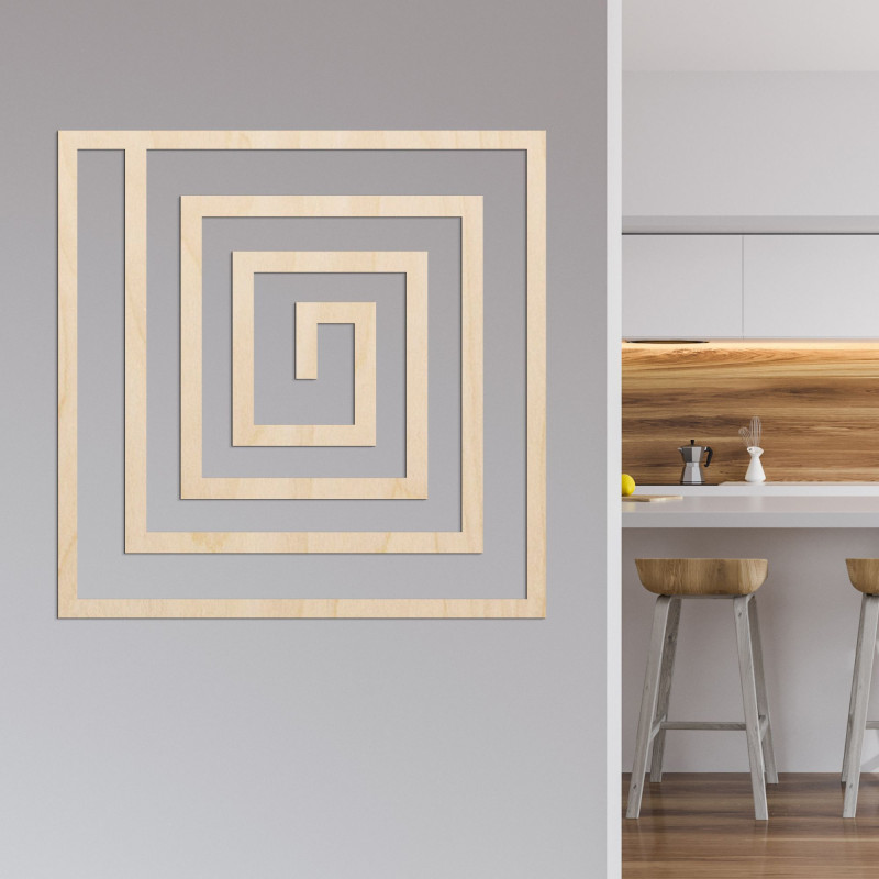 Dřevěná dekorace spirála - SQUARIL