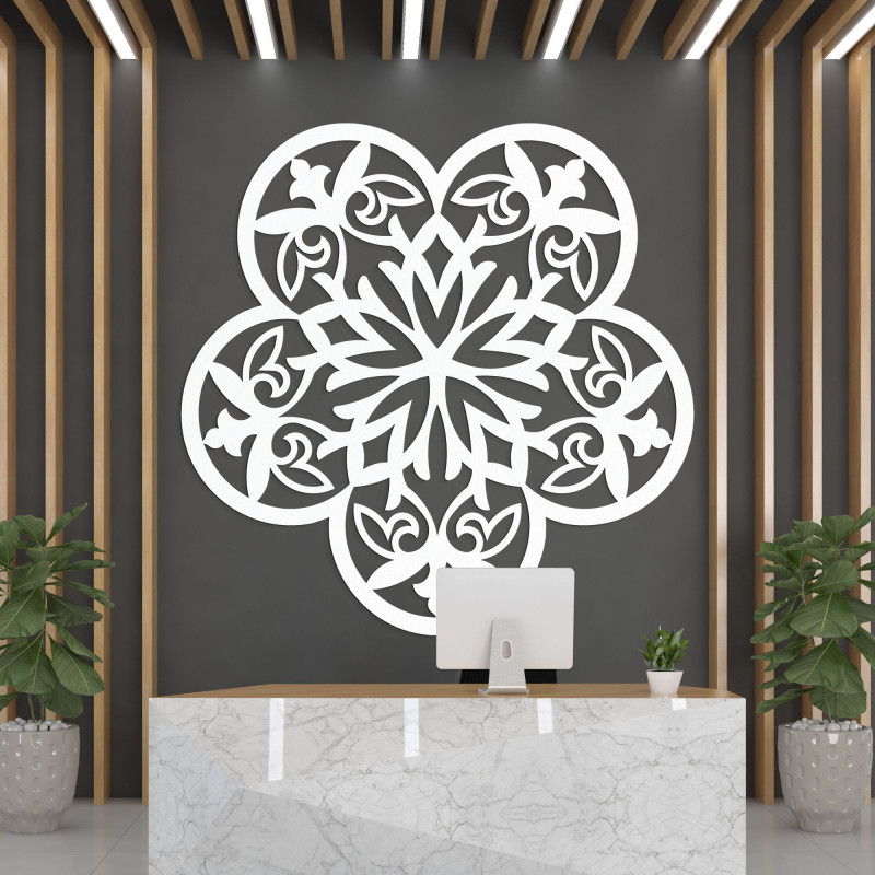 Dřevěná nástěnná dekorace mandala tajemná květina - AURELIA