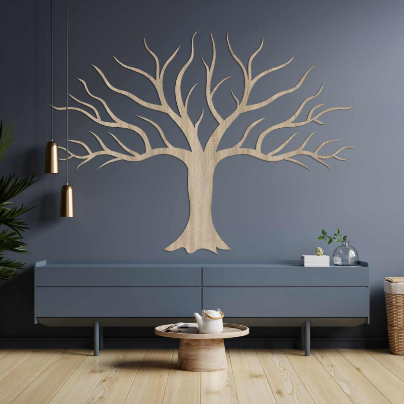 hnědý obraz na zeď se strom větve