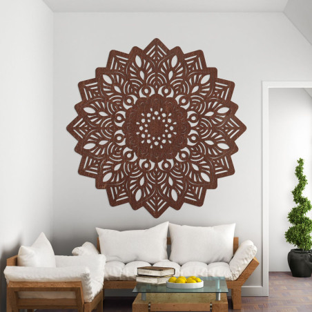 Vyřezávaná dřevěná nástěnná dekorace mandala slunce - SOLIS