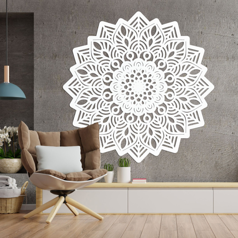 Vyřezávaná dřevěná nástěnná dekorace mandala slunce - SOLIS