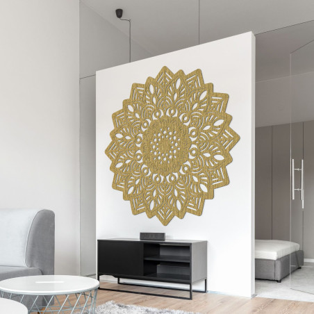 Vyřezávaná dřevěná nástěnná dekorace mandala slunce - SOLIS