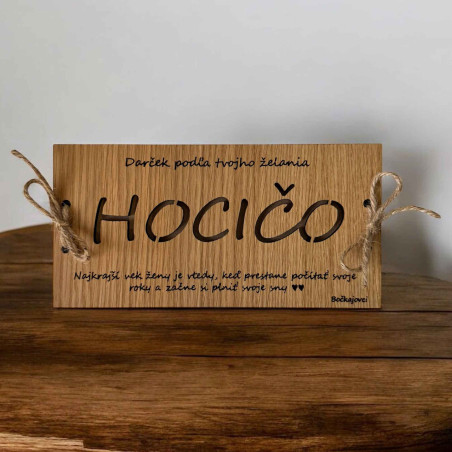 Dřevěná obálka na peníze - leccos 20 x 10 cm