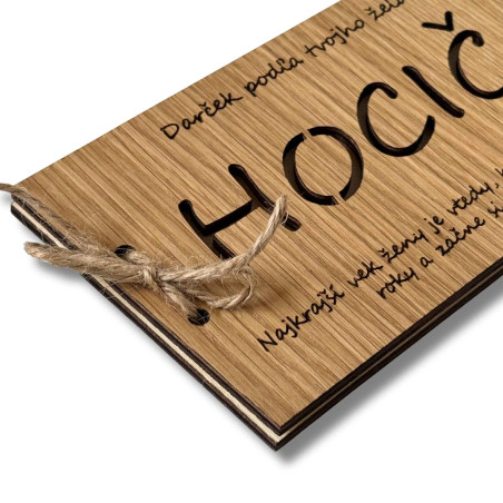 Dřevěná obálka na peníze - leccos 20 x 10 cm