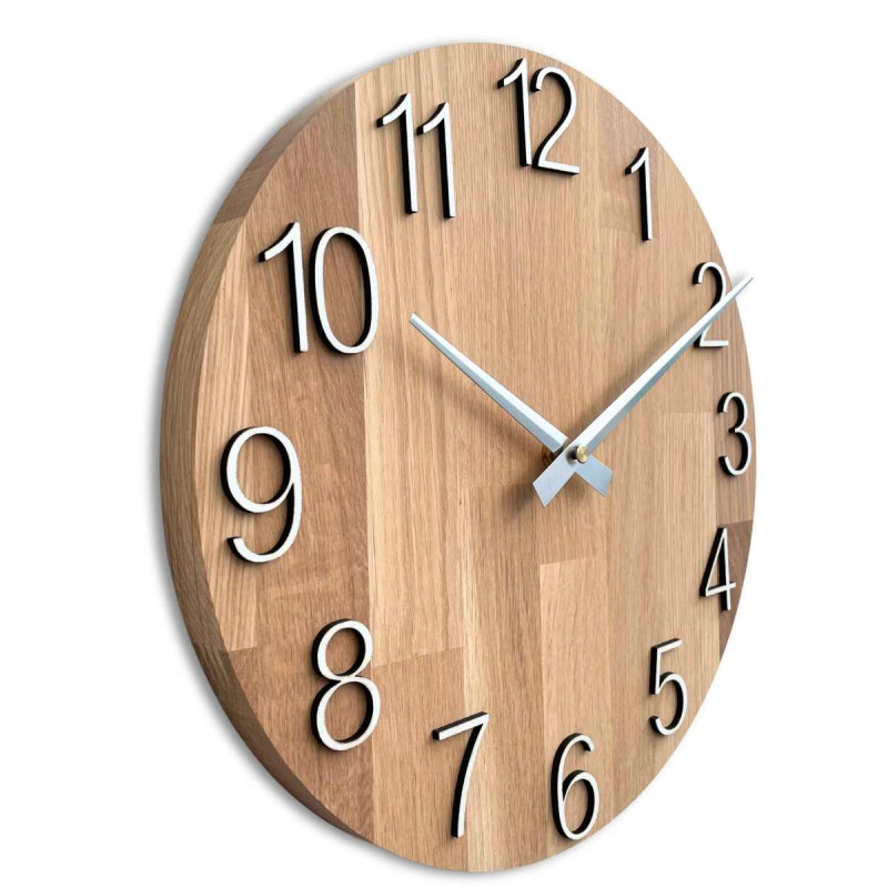 Elegantní nástěnné hodiny z dubového masivu -...