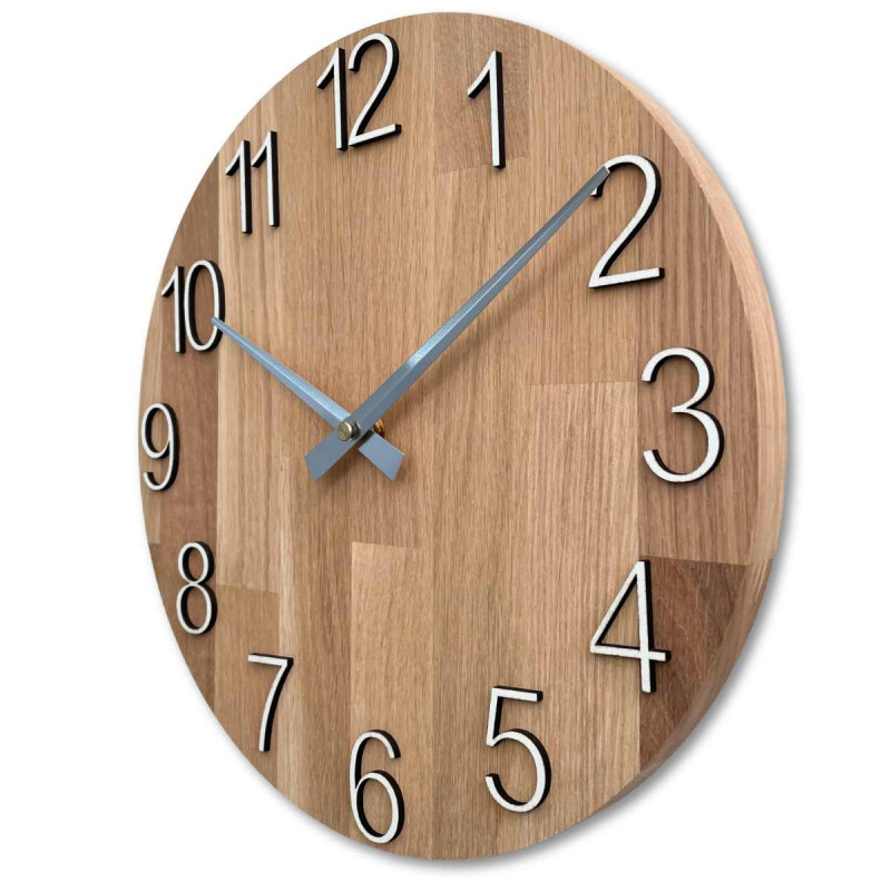 Elegantní nástěnné hodiny z dubového masivu -...