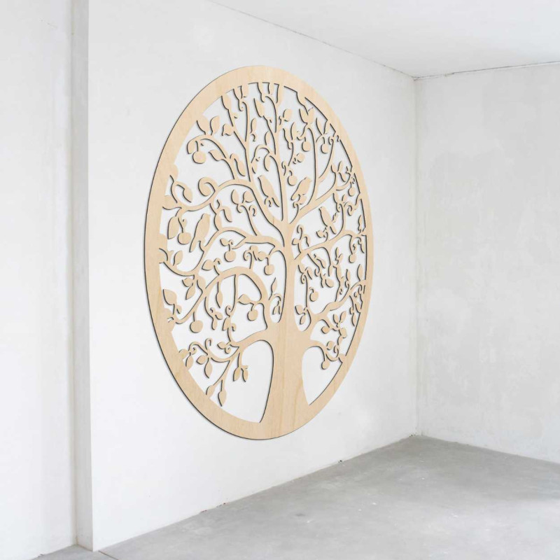 Dřevěný kruhový strom života na zeď - ARBORVITAE